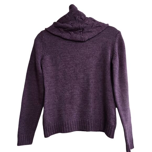 Luigi Baldo Purple Cowl Neck Merino Wool Acrylic Alpaca Sweater Size Small - Picture 3 of 5